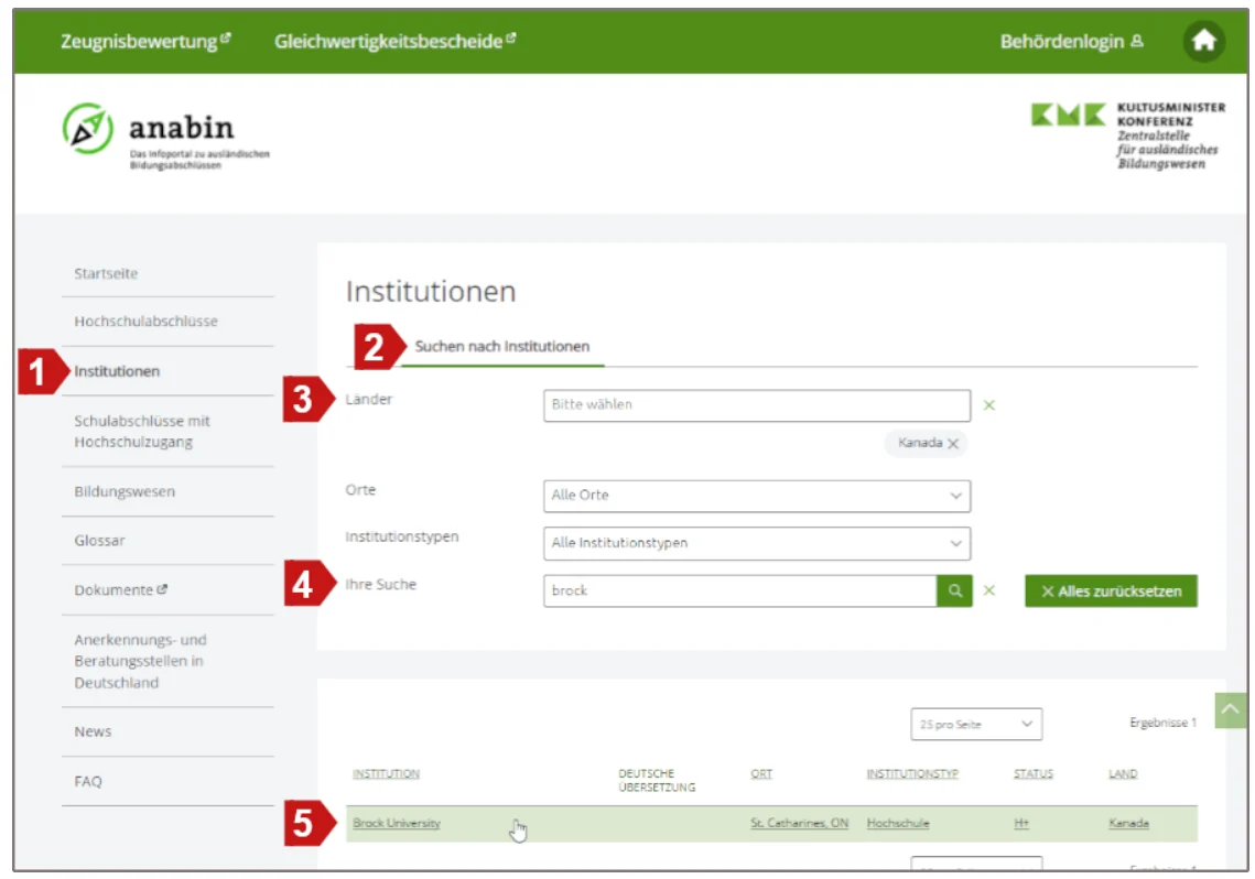 ( Anabin ) جلسه 4 : آموزش ارزیابی دانشگاه در پایگاه داده آنابین - تصویر شماره 3 بررسی دانشگاه ارزیابی دانشگاه دانشگاه دانشگاه آلمان H +
