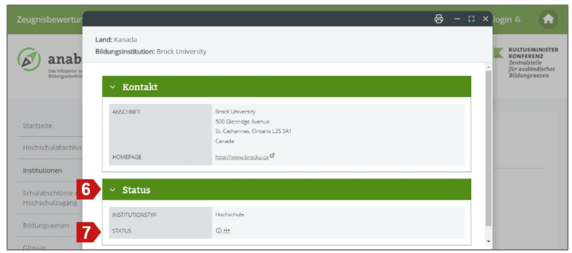 ( Anabin ) جلسه 4 : آموزش ارزیابی دانشگاه در پایگاه داده آنابین - تصویر شماره 5 بررسی دانشگاه ارزیابی دانشگاه دانشگاه دانشگاه آلمان H +